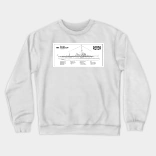 HMS Dreadnought ship plans - BDL Crewneck Sweatshirt